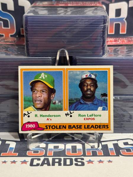 1981 Topps (Stolen Base Leaders) Rickey Henderson & Ron LeFlore #4