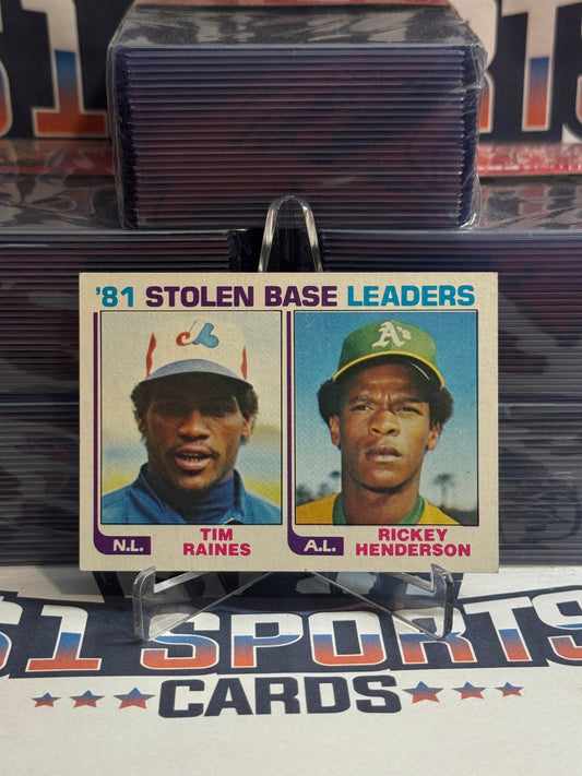 1982 Topps (Stolen Base Leaders) Rickey Henderson & Tim Raines 164