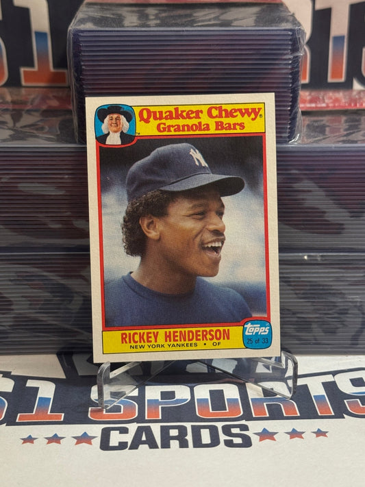 1986 Topps (Quaker Chewy) Rickey Henderson 25