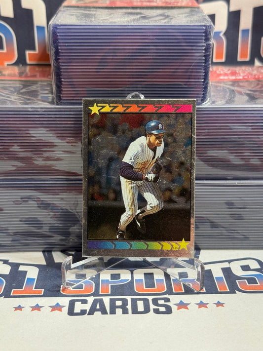 1989 Topps (Silver, Mini Sticker) Rickey Henderson #145