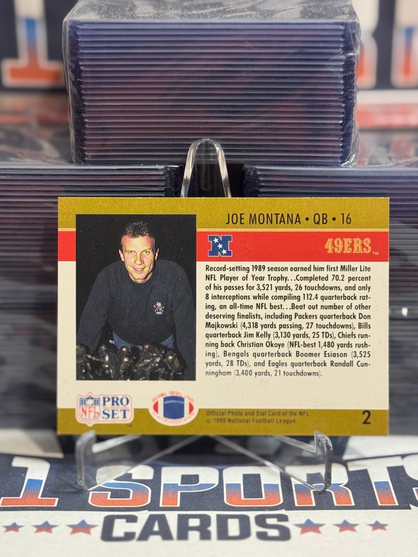 1990 Pro Set (Jim Kelly Correct, Player of the Year) Joe Montana 2