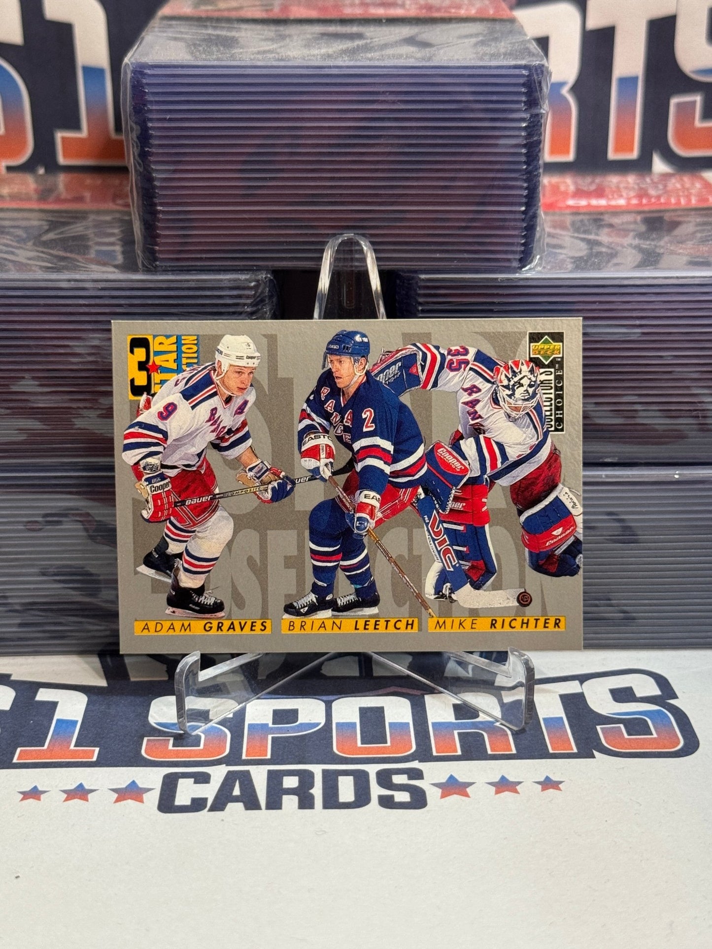 1996 Upper Deck Collector's Choice (3 Star Selection) Adam Graves, Brian Leetch, Mike Richter #324