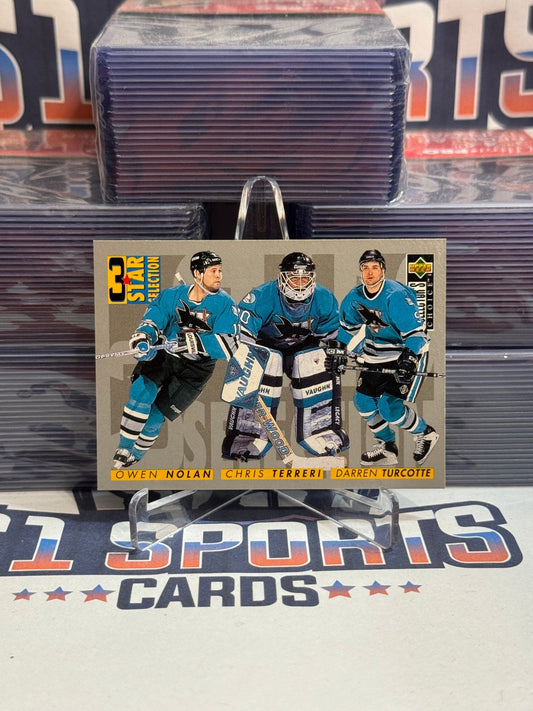 1996 Upper Deck Collector's Choice (3 Star Selection) Owen Nolan, Chris Terreri, Darren Turcotte #330
