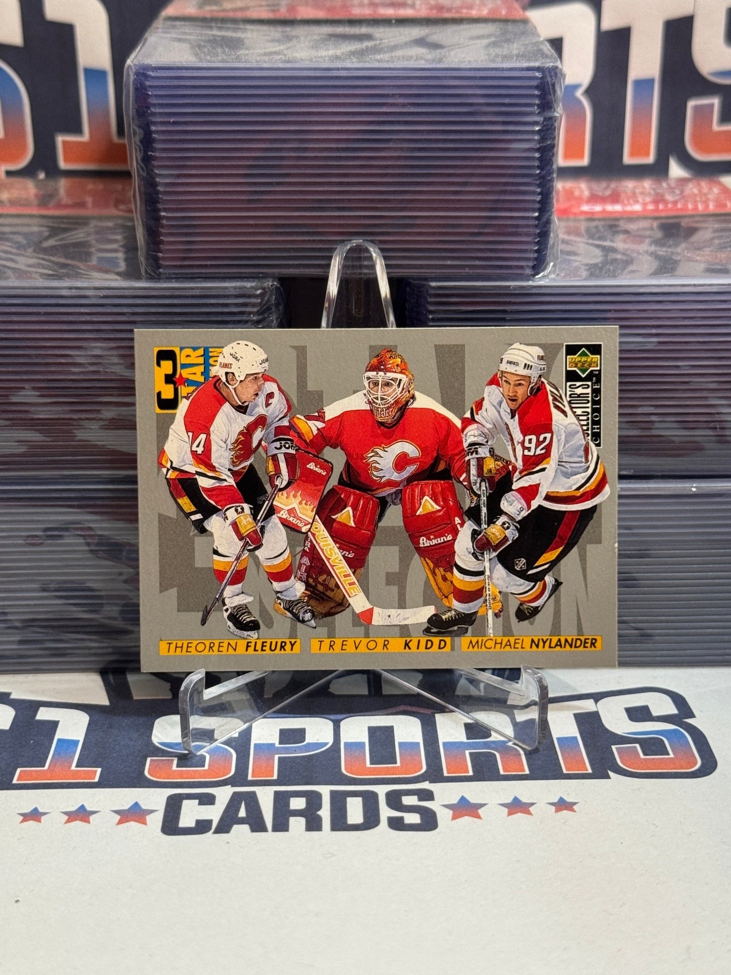 1996 Upper Deck Collector's Choice (3 Star Selection) Theo Fleury, Trevor Kidd, Michael Nylander #312
