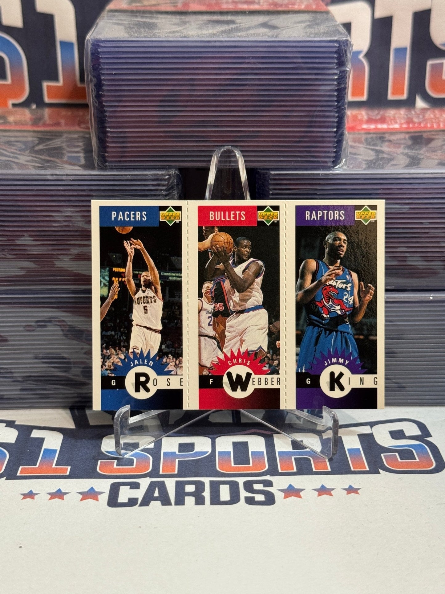 1996 Upper Deck Collector's Choice (Mini Cards) Jimmy King, Chris Webber, Jalen Rose #M79