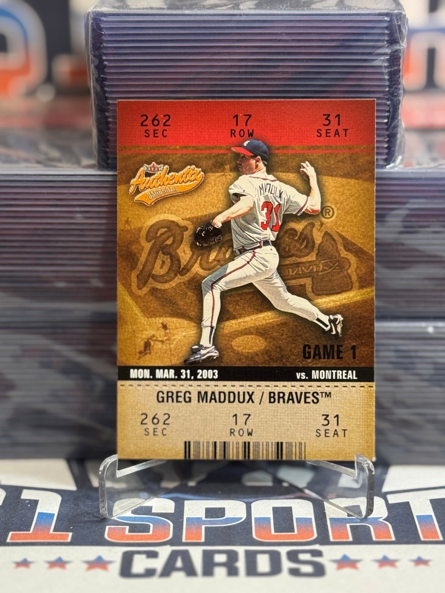 2003 Fleer Authentix Greg Maddux 70