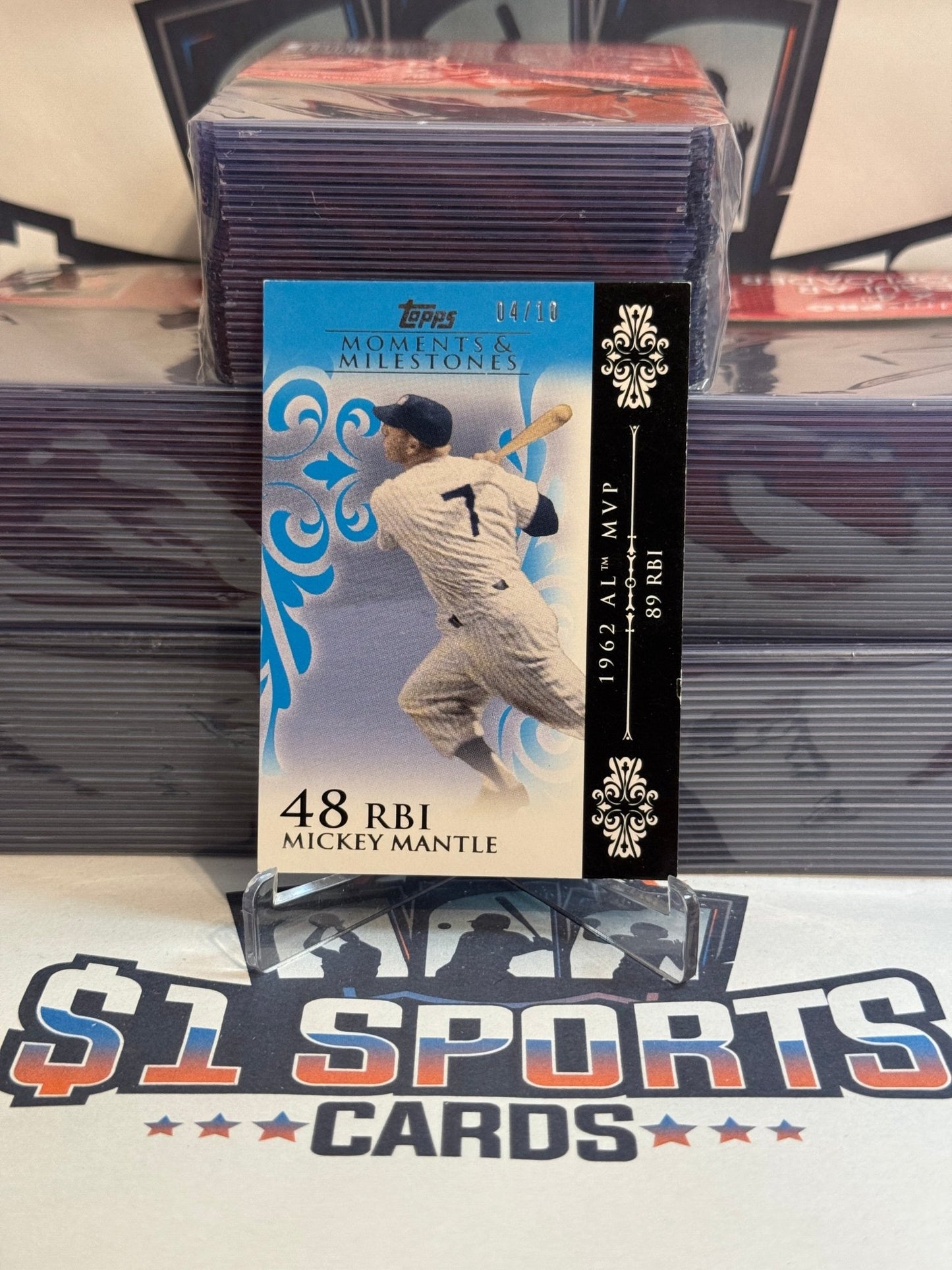 2007 Topps Milestones & Moments (4/10) Mickey Mantle #6