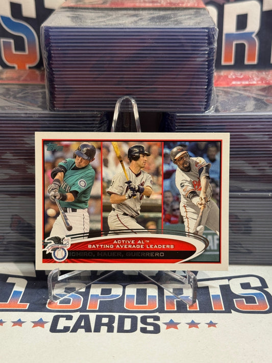2012 Topps (Active BA Leaders) Ichiro Suzuki, Joe Mauer, Vladimir Guerrero Sr. #119