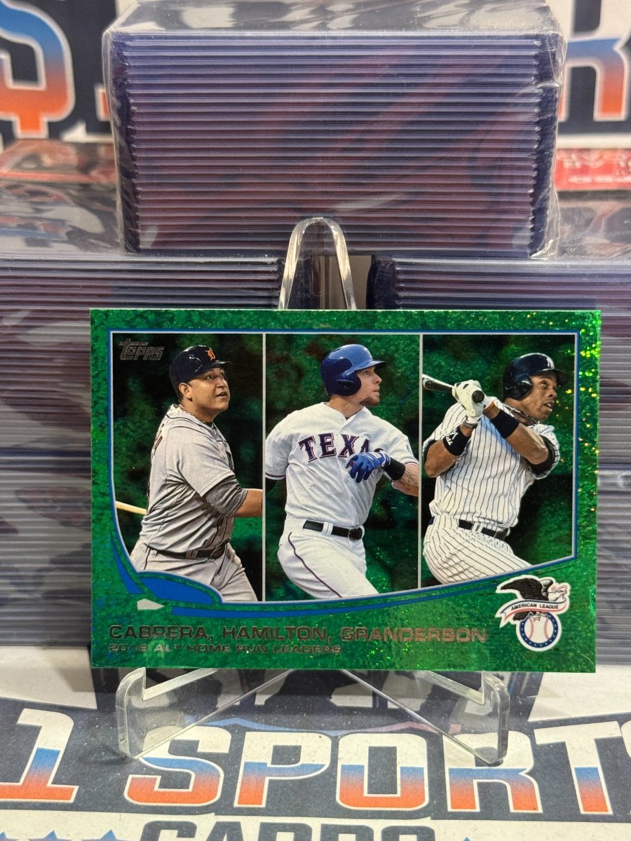 2013 Topps (Emerald Foil, HR Leaderes) Miguel Cabrera, Josh Hamilton, Curtis Granderson #153