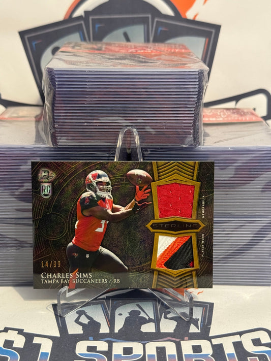 2014 Bowman Sterling (Dual-Patch Relic 14/99) Charles Simms Rookie #BSRDR-CS