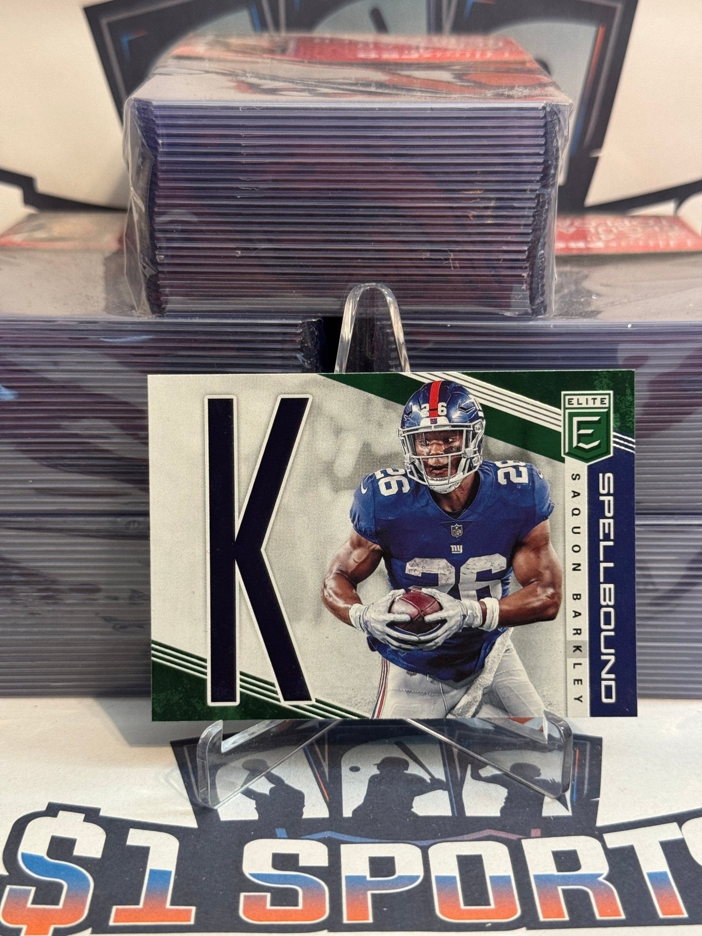 2019 Donruss Elite (Green, Spellbound) Saquon Barkley #SP - 37