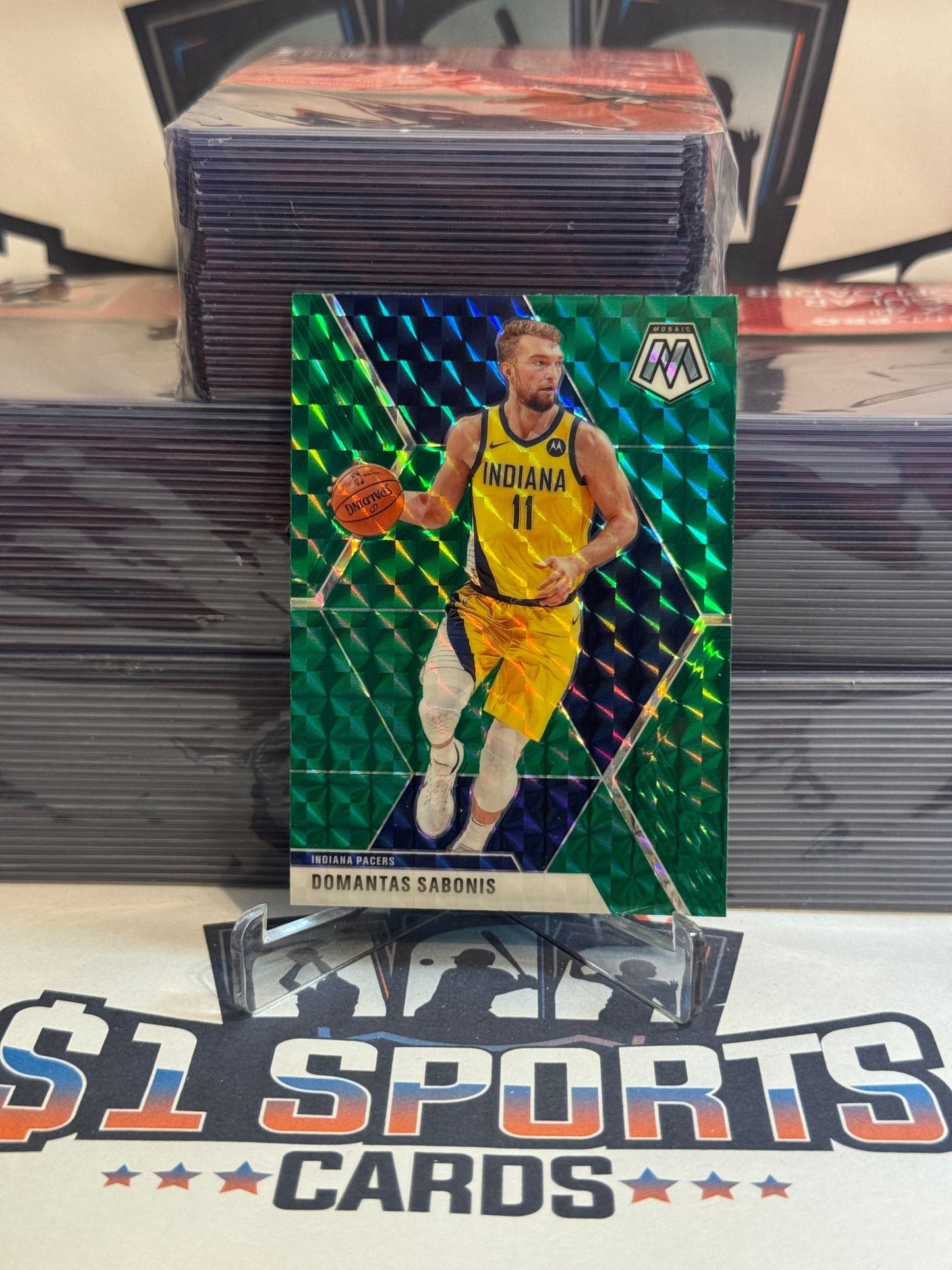 2019 Panini Mosaic (Green Prizm) Domantas Sabonis #155