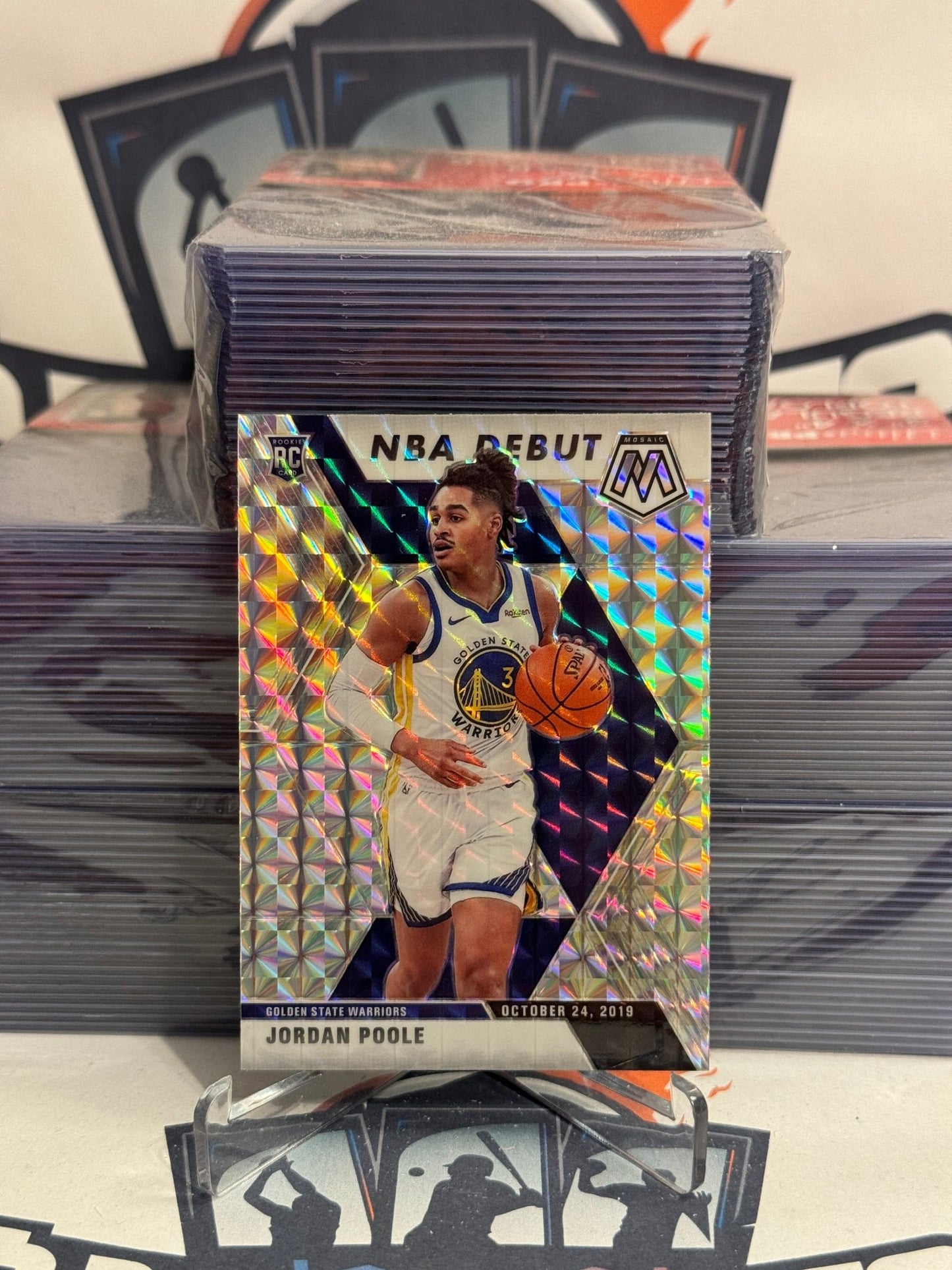 2019 Panini Mosaic (Mosaic Prizm, NBA Debut) Jordan Poole Rookie #261