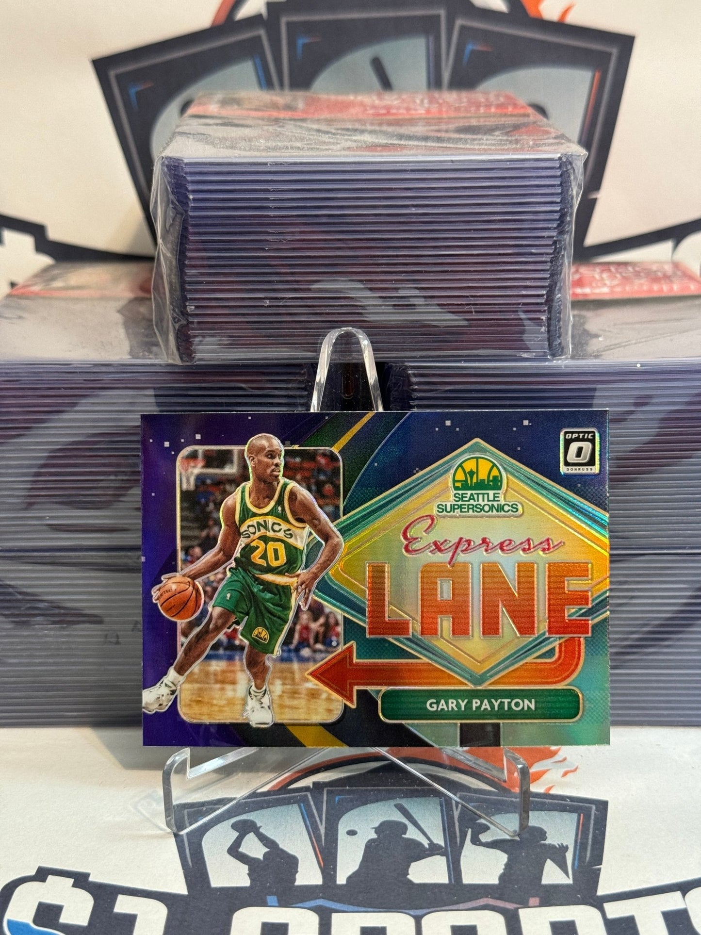 2020 Donruss Optic (Purple Prizm, Express Lane) Gary Payton #15