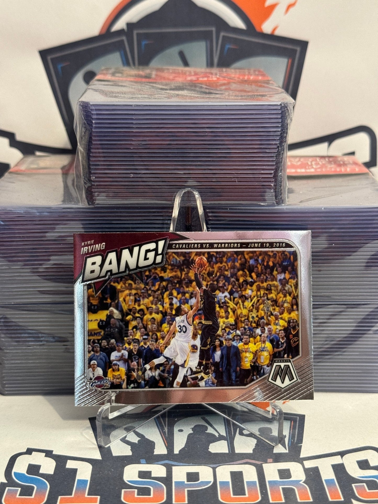 2020 Panini Mosaic (Bang! w/ Stephen Curry) Kyrie Irving #9