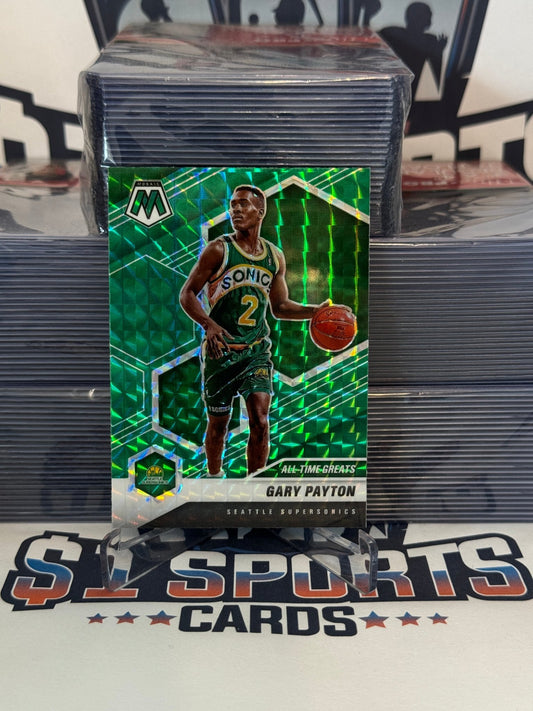 2020 Panini Mosaic (Green Prizm, All-Time Greats) Gary Payton #291