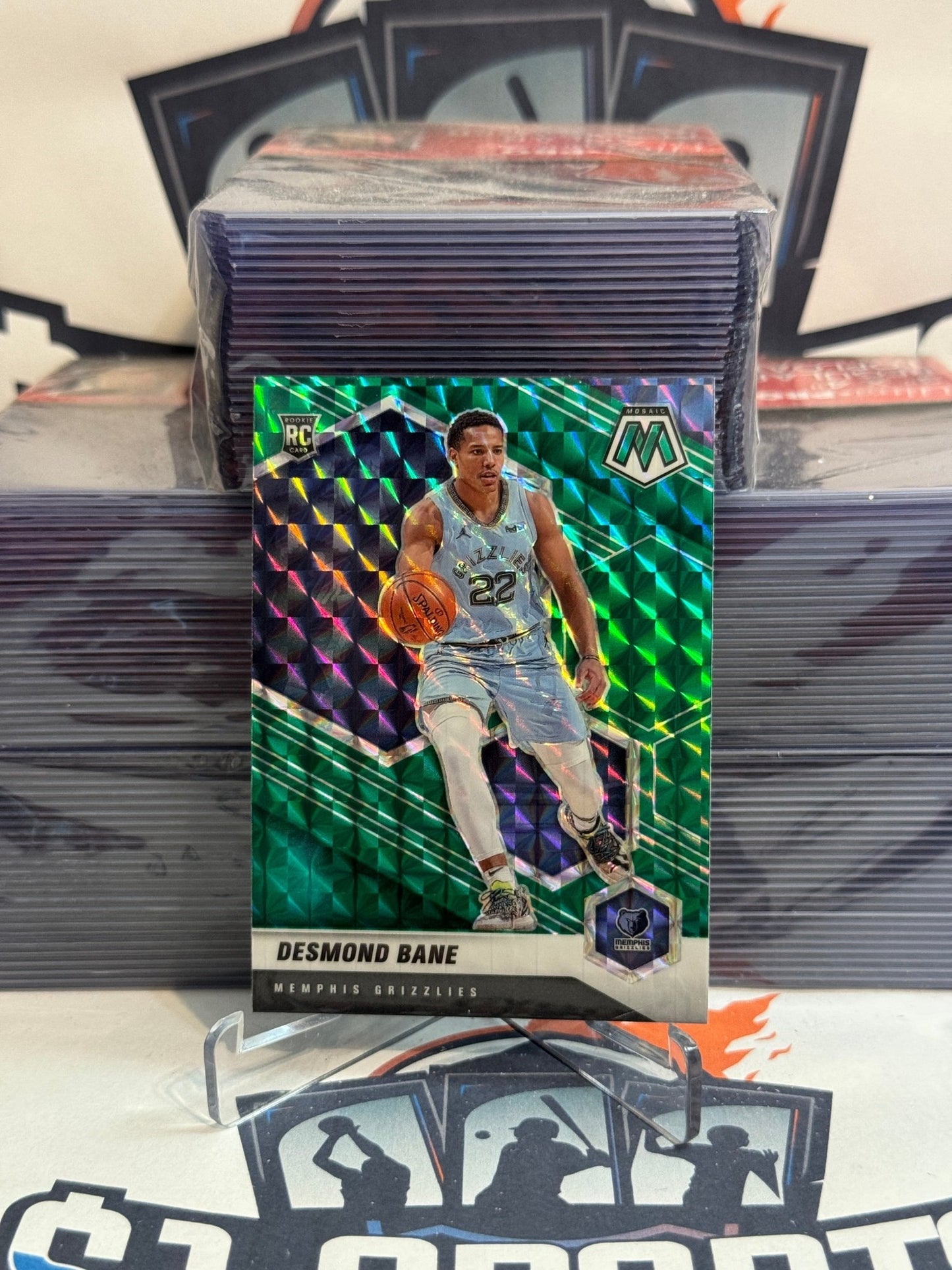 2020 Panini Mosaic (Green Prizm) Desmond Bane Rookie #211