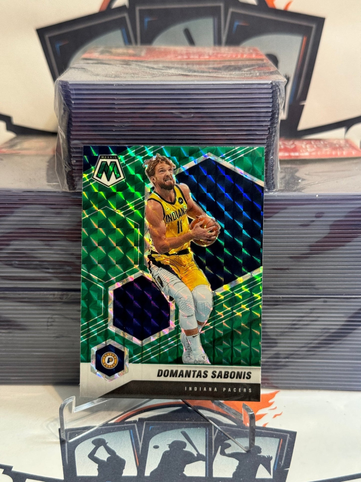 2020 Panini Mosaic (Green Prizm) Domantas Sabonis #15