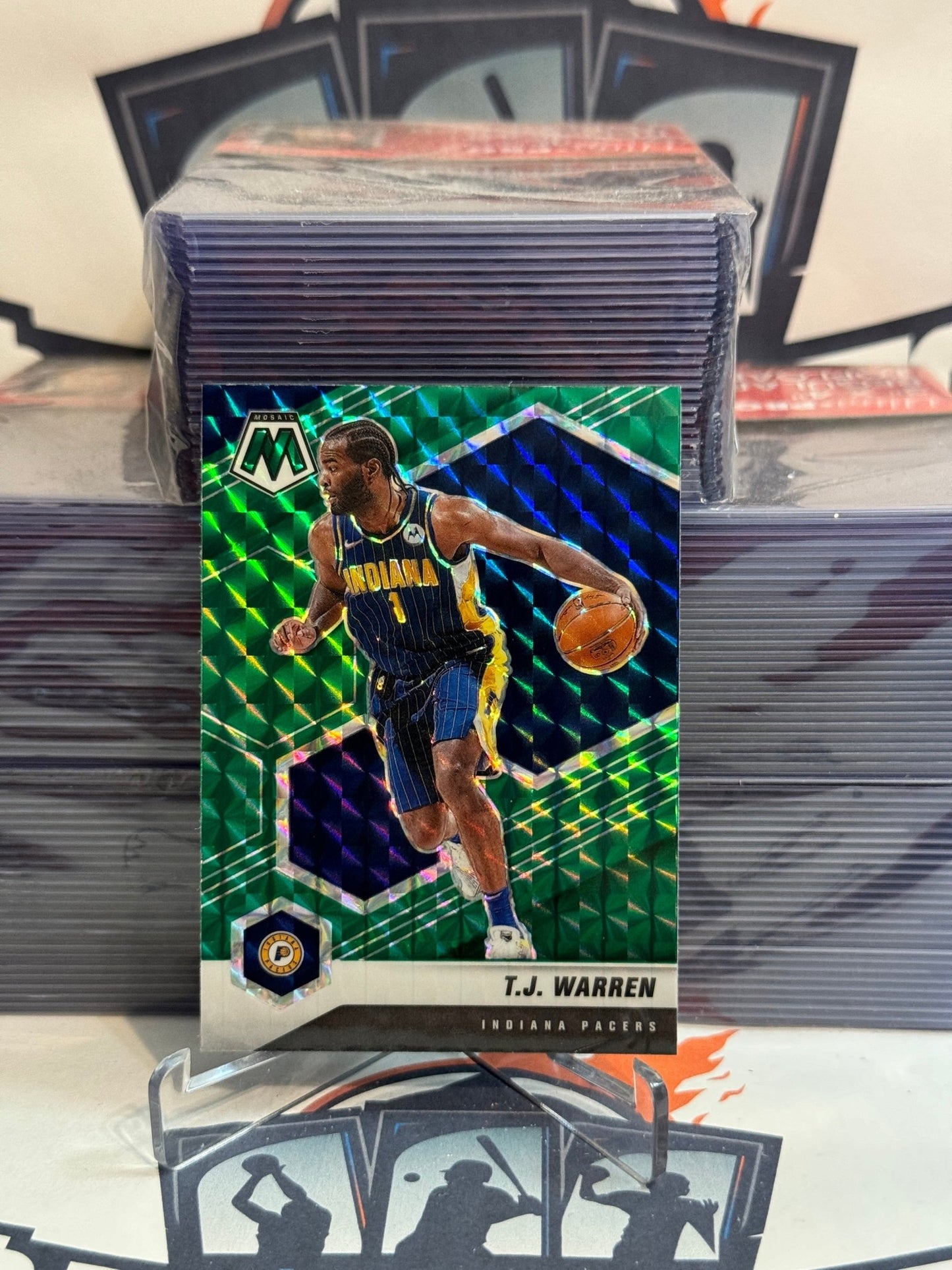 2020 Panini Mosaic (Green Prizm) T.J. Warren #23