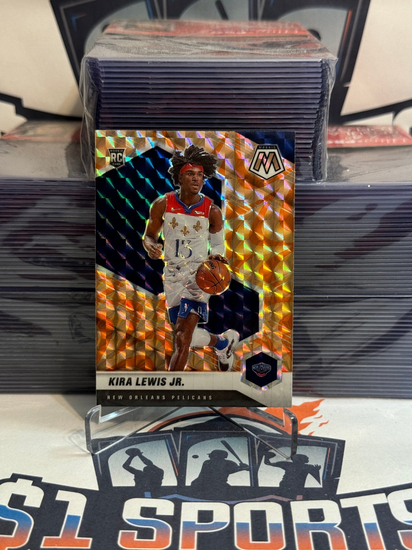 2020 Panini Mosaic (Orange Reactive Prizm) Kira Lewis Jr. Rookie #224