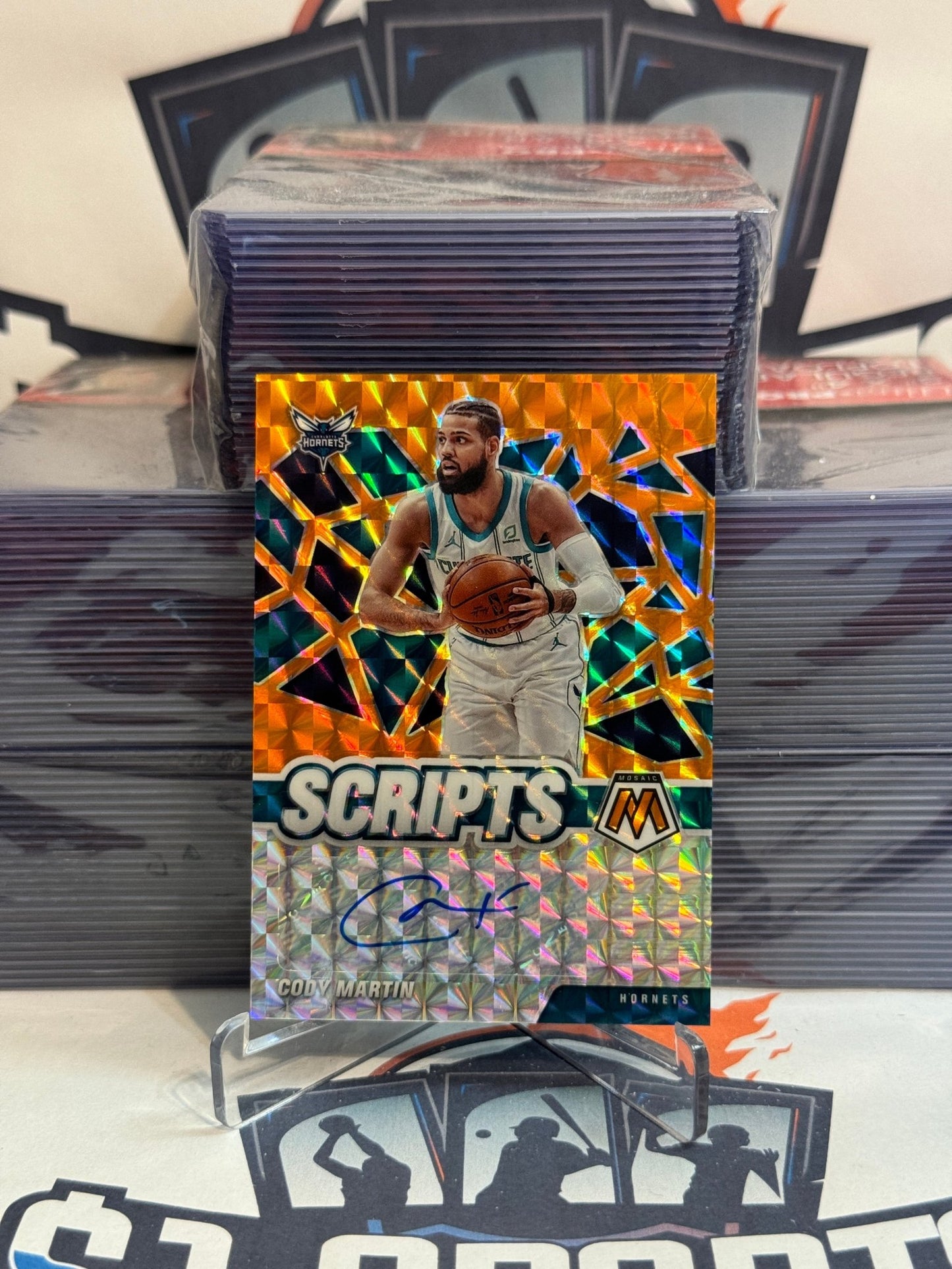 2020 Panini Mosaic (Orange Reactive Prizm, Scripts Auto) Cody Martin #SC - CMA