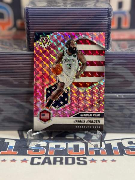 2020 Panini Mosaic (Pink Camo Prizm, National Pride) James Harden 256