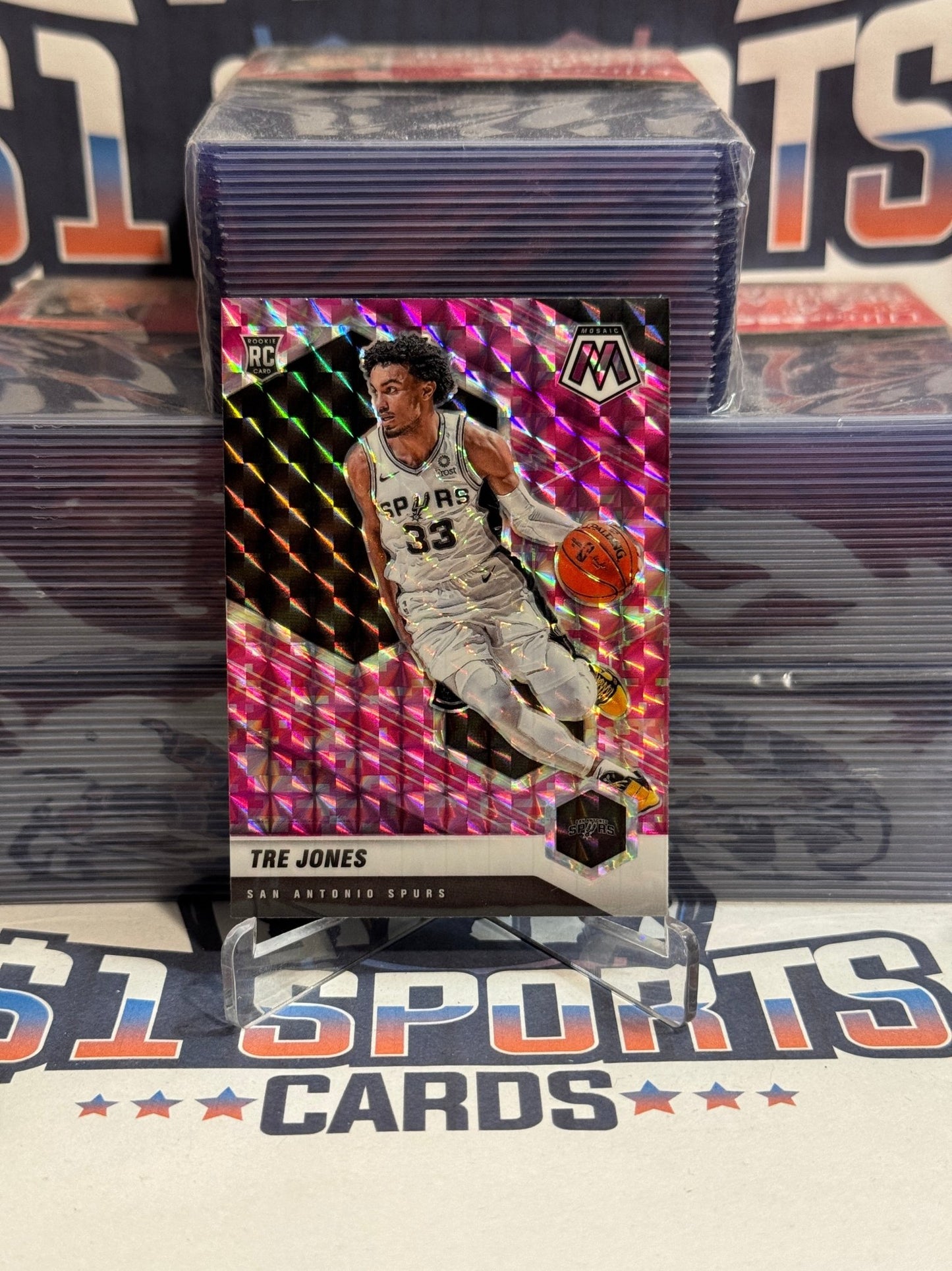2020 Panini Mosaic (Pink Camo Prizm) Tre Jones Rookie 243