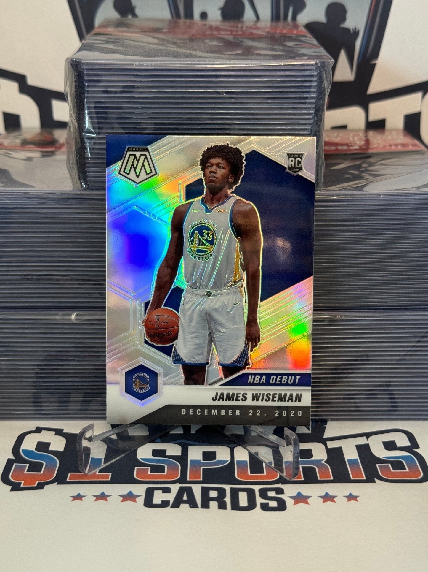 2020 Panini Mosaic (Silver Prizm, NBA Debut) James Wiseman Rookie #266