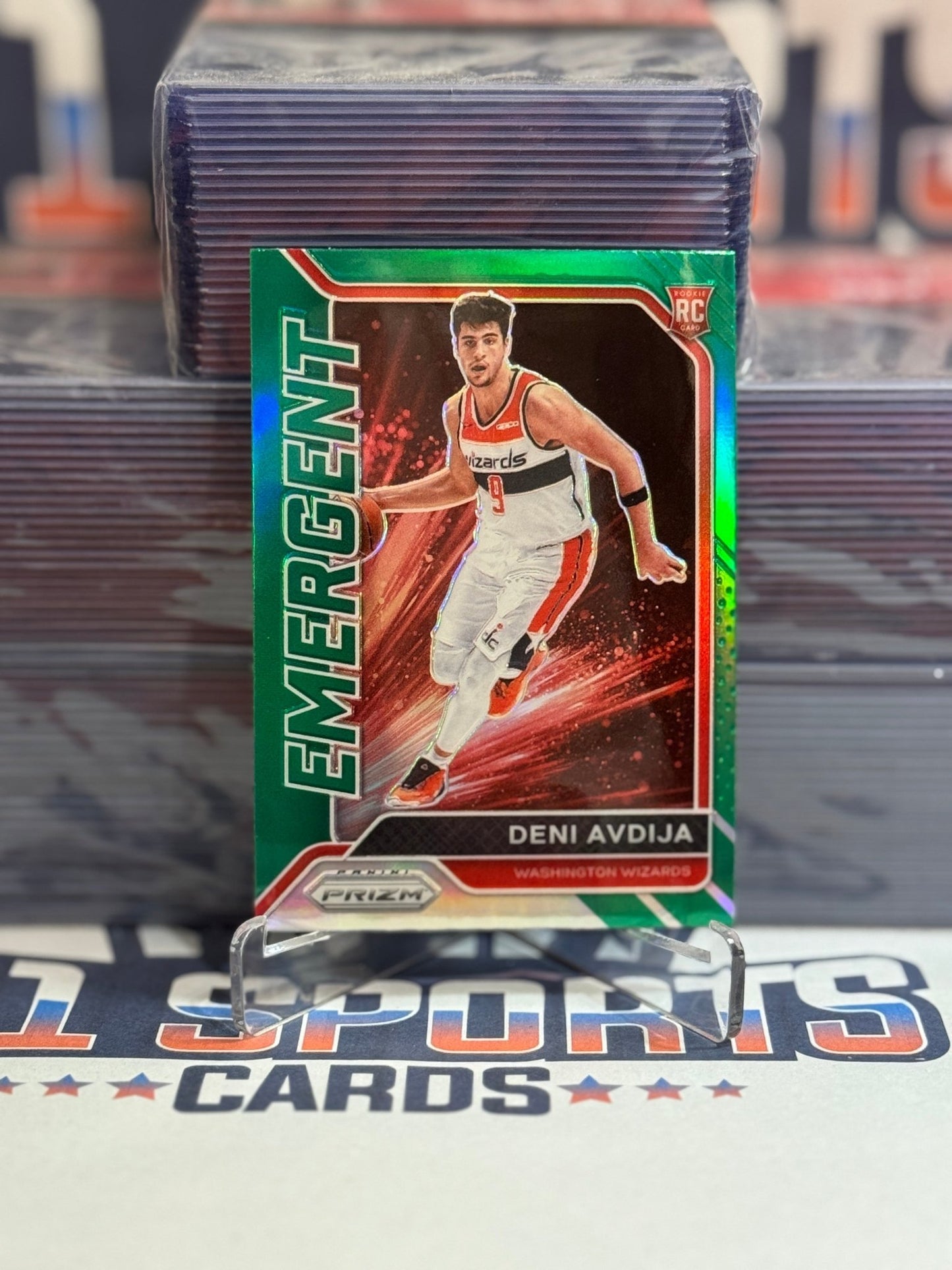 2020 Panini Prizm (Green Prizm, Emergent) Deni Avdija Rookie #27