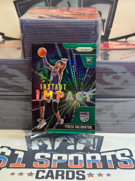 2020 Panini Prizm (Green Prizm, Instant Impact) Tyrese Haliburton Rookie #9