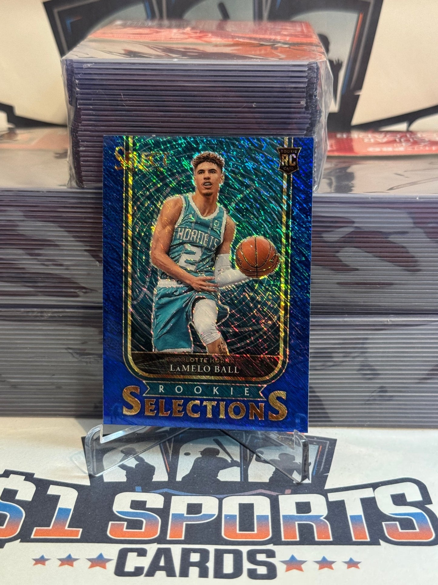 2020 Panini Select (Blue Shimmer Prizm, Rookie Selections) LaMelo Ball Rookie #1