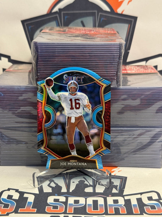 2020 Panini Select (Light Blue Die Cut Prizm) Joe Montana #19