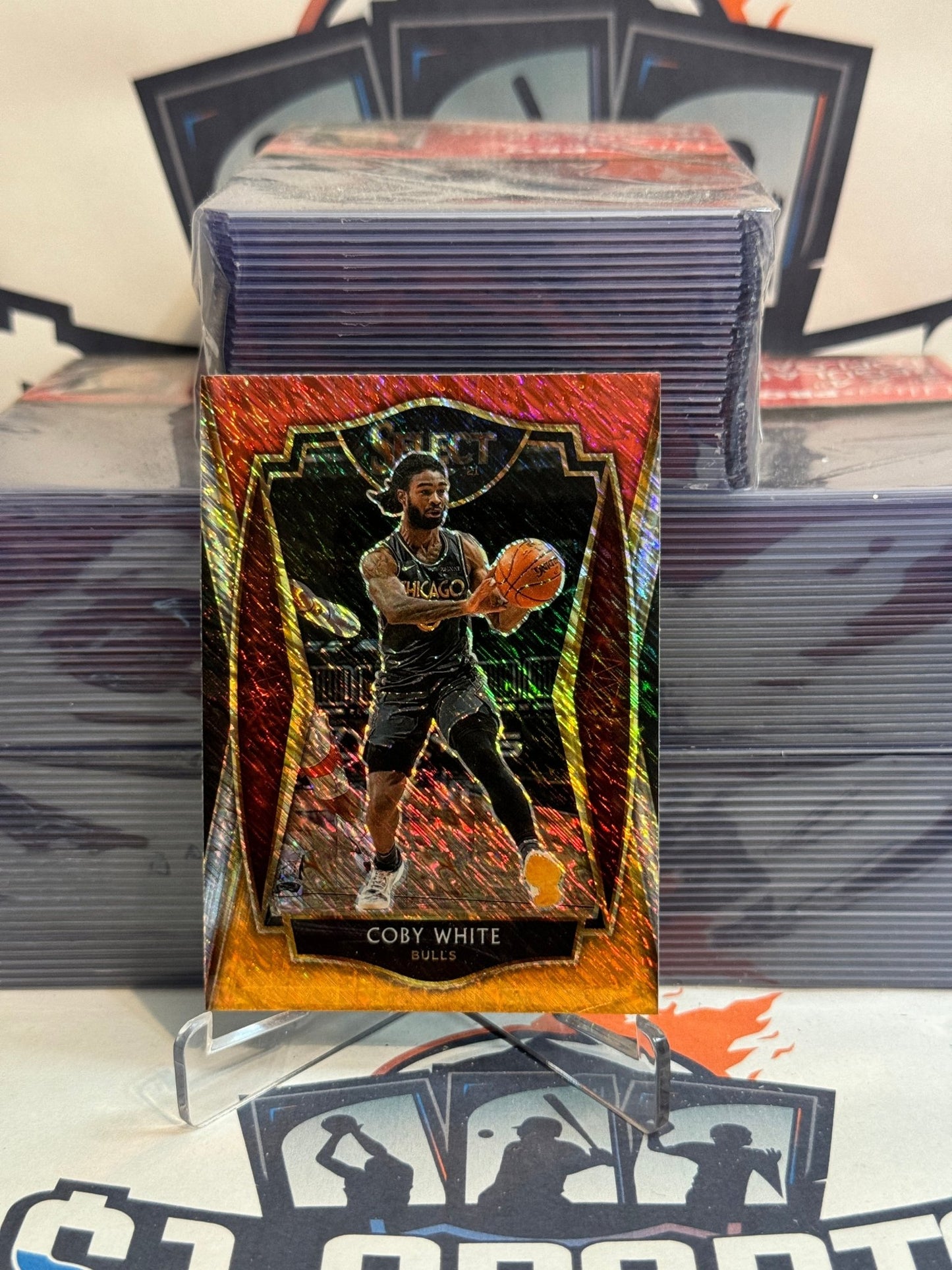 2020 Panini Select (Red White Orange Shimmer Prizm) Coby White #103