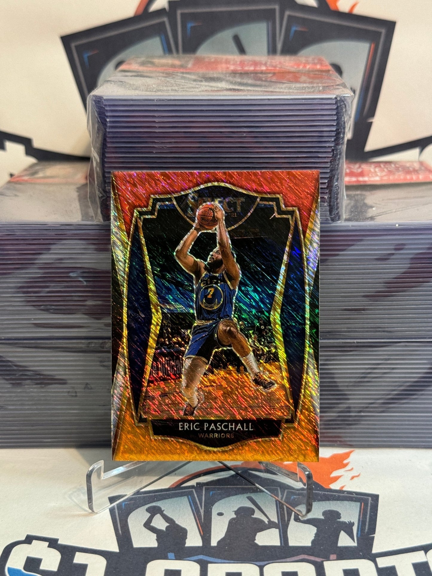 2020 Panini Select (Red White Orange Shimmer Prizm) Eric Paschall #158