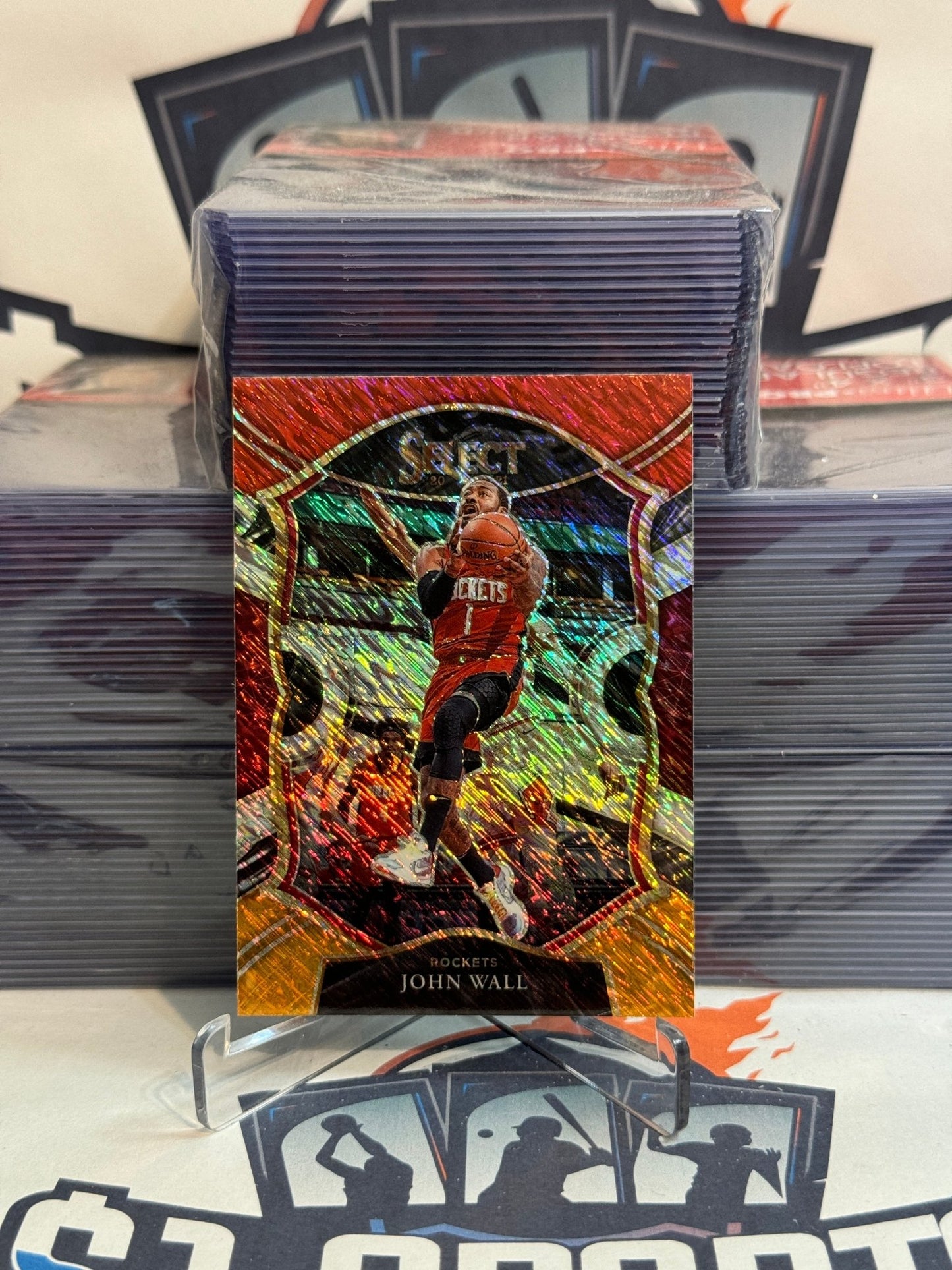 2020 Panini Select (Red White Orange Shimmer Prizm) John Wall #31