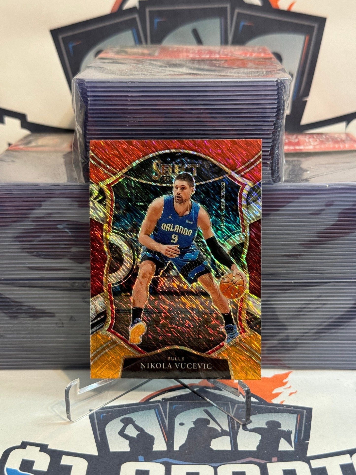 2020 Panini Select (Red White Orange Shimmer Prizm) Nikola Vucevic #20