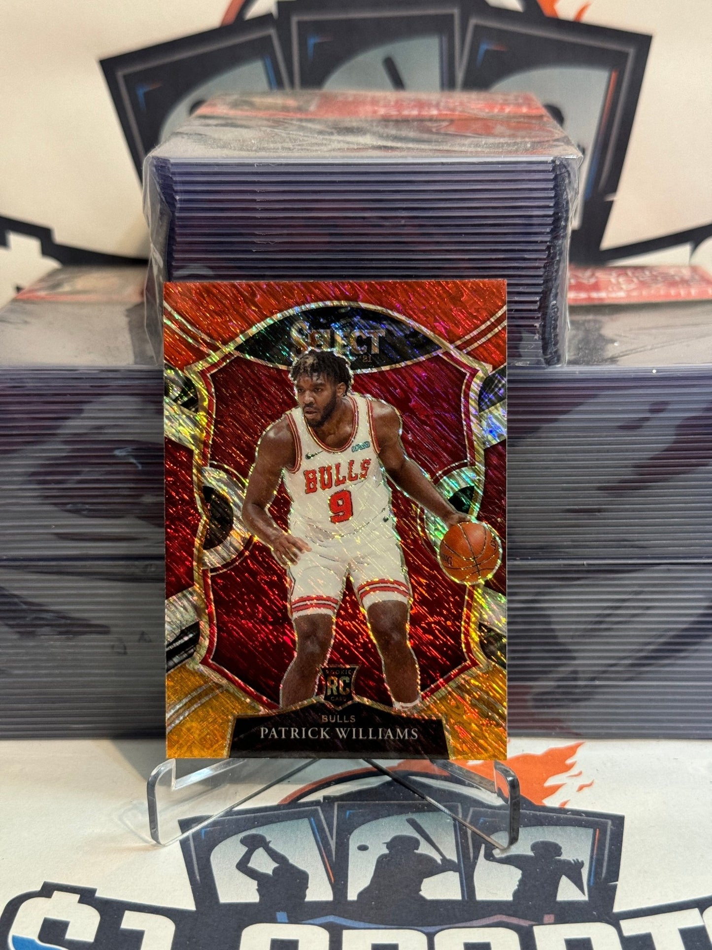 2020 Panini Select (Red White Orange Shimmer Prizm) Patrick Williams Rookie #64