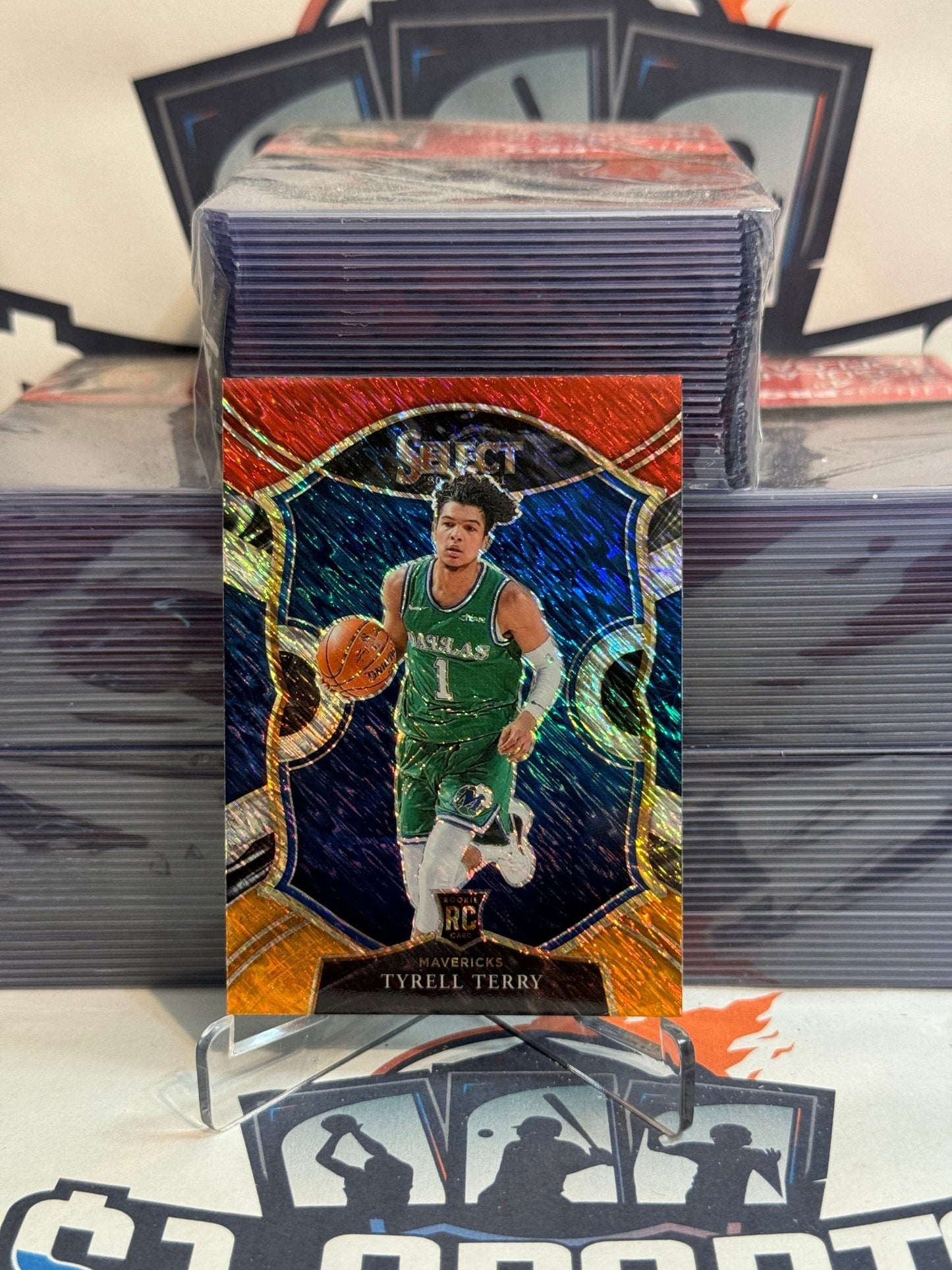 2020 Panini Select (Red White Orange Shimmer Prizm) Tyrell Terry Rookie #91