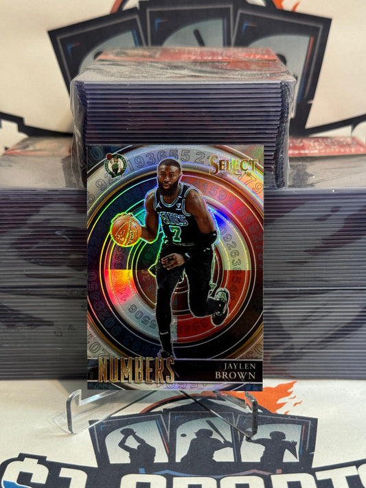 2020 Panini Select (Silver Prizm, Numbers) Jaylen Brown #5