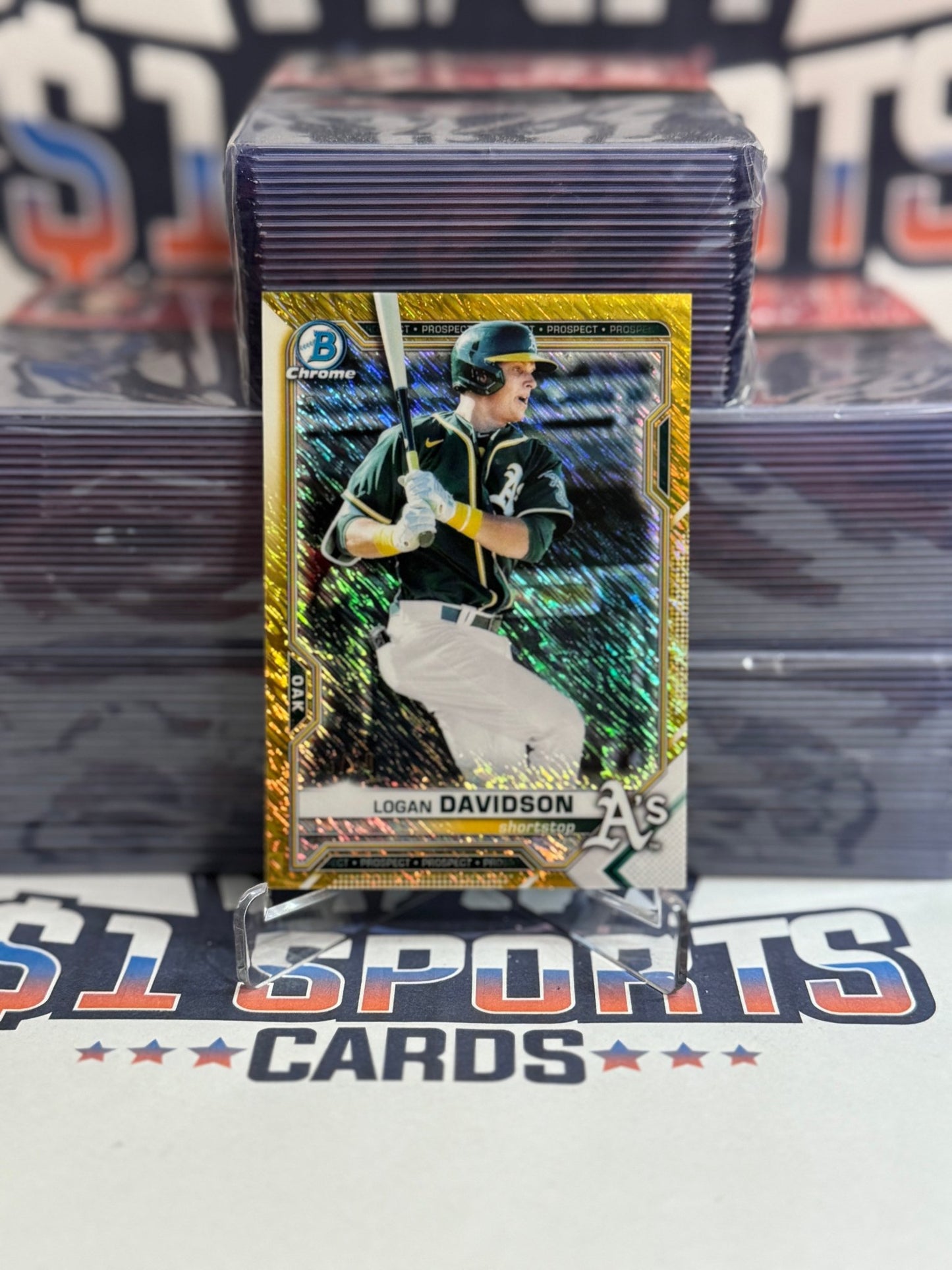 2021 Bowman Chrome Prospects (Gold Refractor 35/50) Logan Davidson #BCP - 115