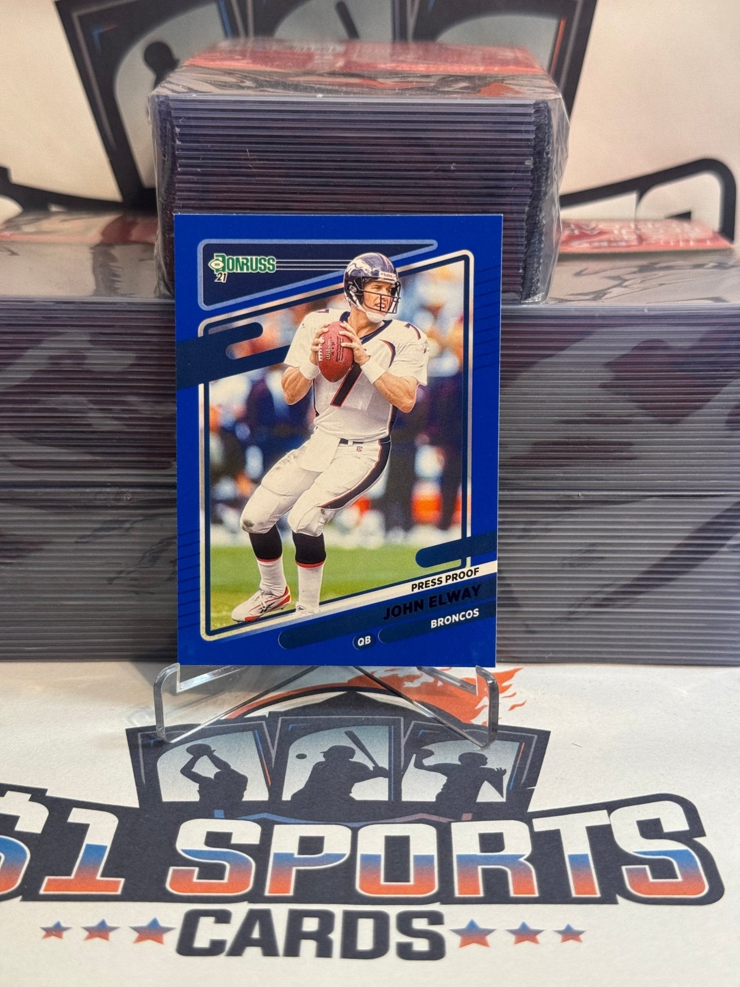 2021 Donruss (Blue Press Proof) John Elway #180