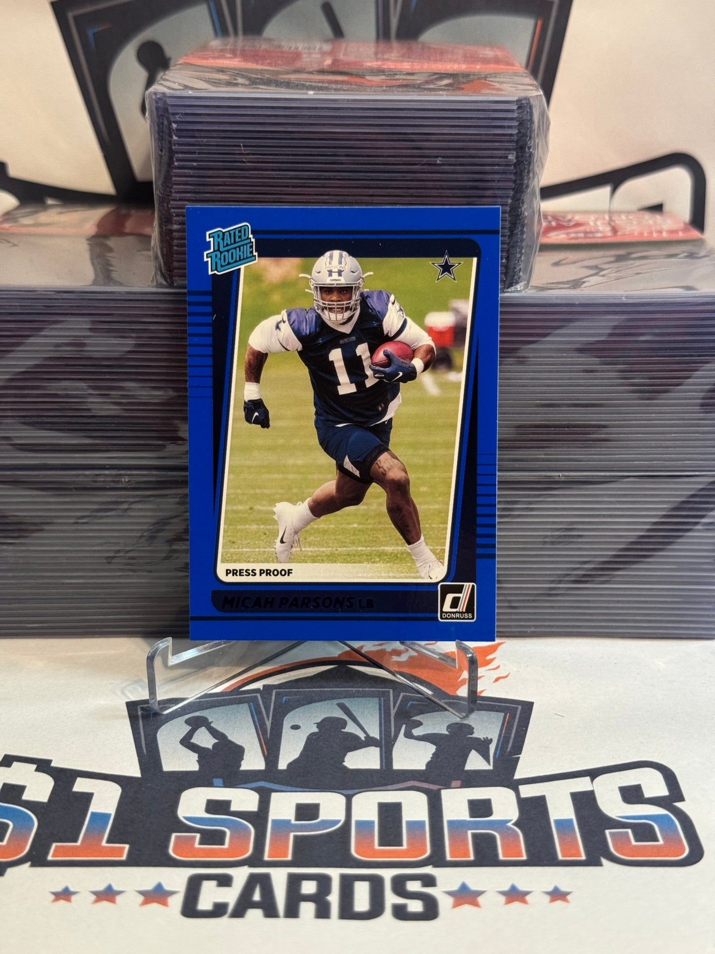 2021 Donruss (Blue Press Proof, Rated Rookie) Micah Parsons #331