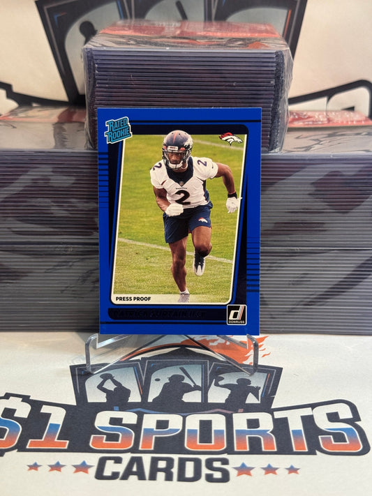 2021 Donruss (Blue Press Proof, Rated Rookie) Patrick Surtain II #330