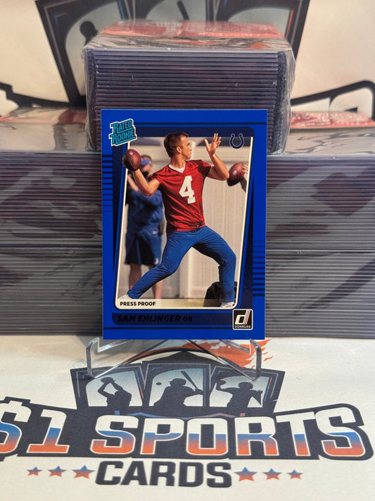 2021 Donruss (Blue Press Proof, Rated Rookie) Sam Ehlinger #319