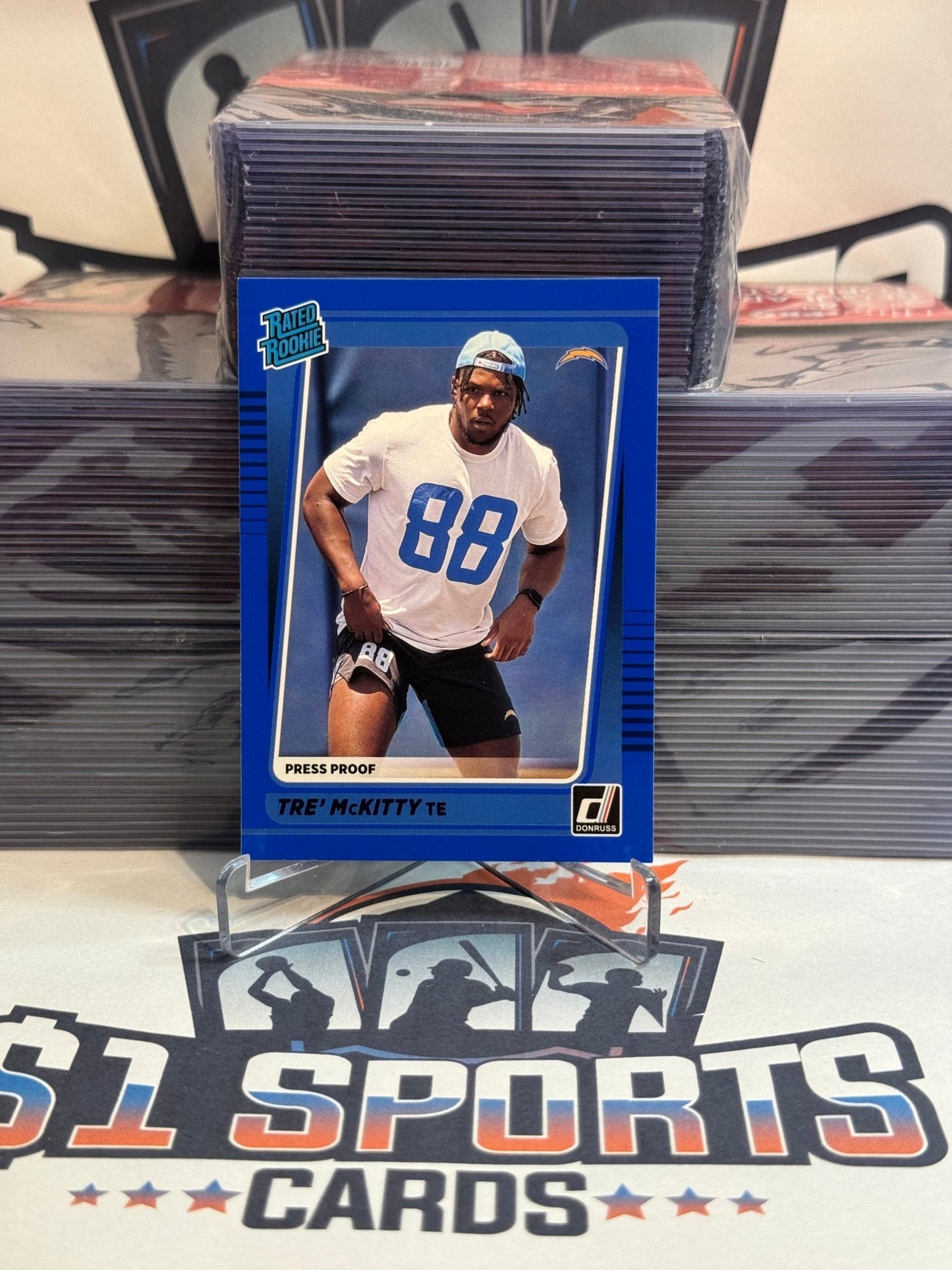 2021 Donruss (Blue Press Proof, Rated Rookie) Tre' McKitty #304