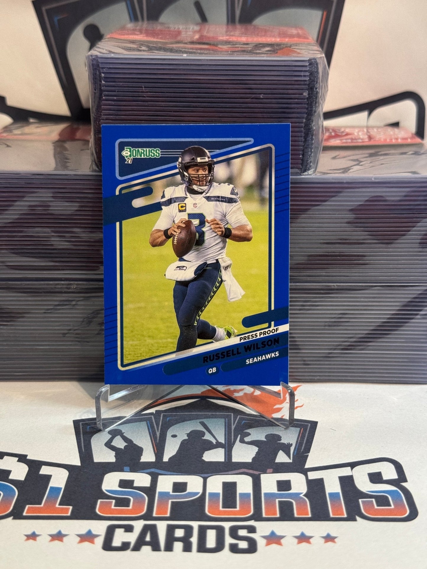 2021 Donruss (Blue Press Proof) Russell Wilson #28