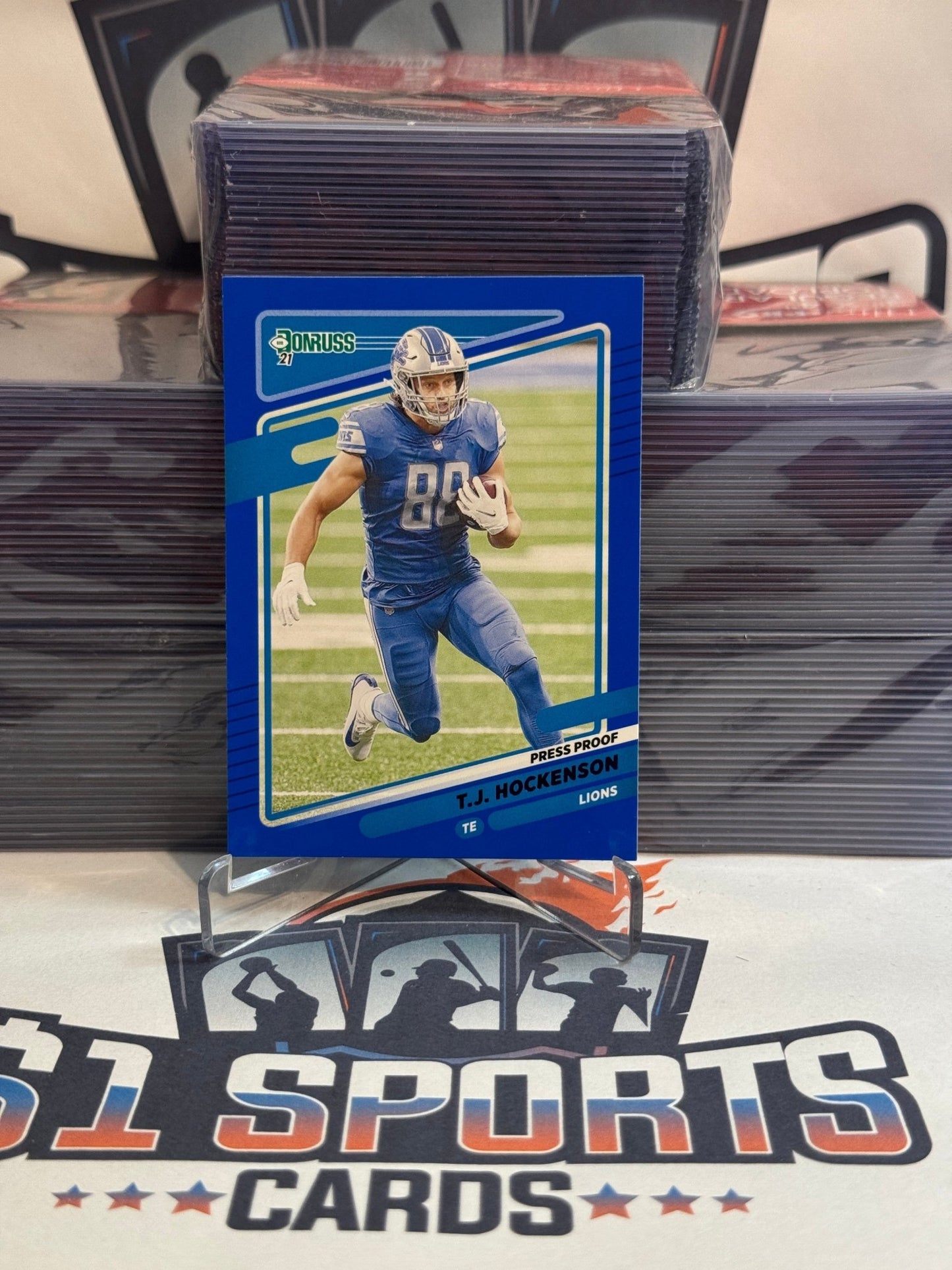 2021 Donruss (Blue Press Proof) T.J. Hockenson #176