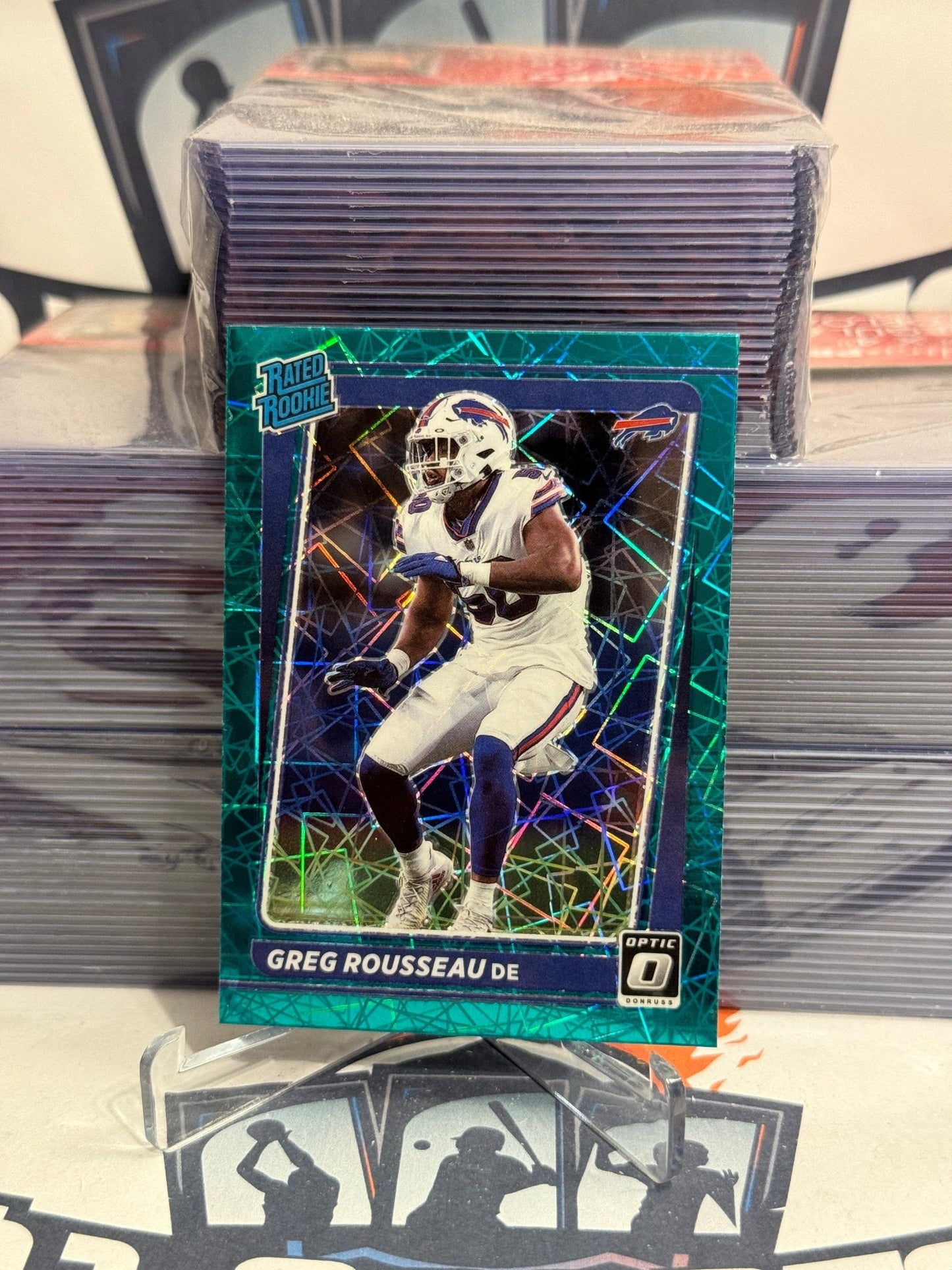 2021 Donruss Optic (Green Velocity Prizm, Rated Rookie) Greg Rousseau #253