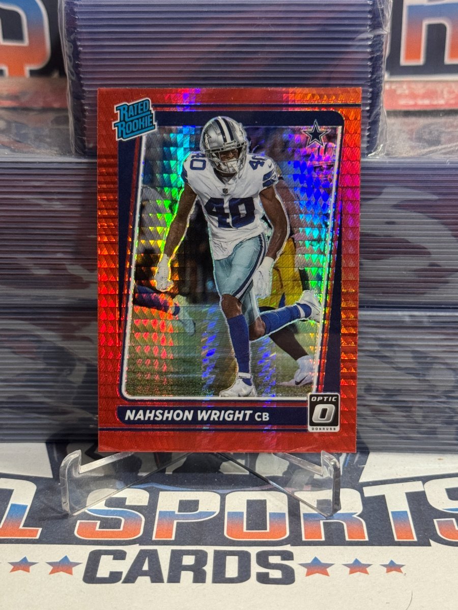 2021 Donruss Optic (Hyper Red Prizm, Rated Rookie) Nahshon Wright 285