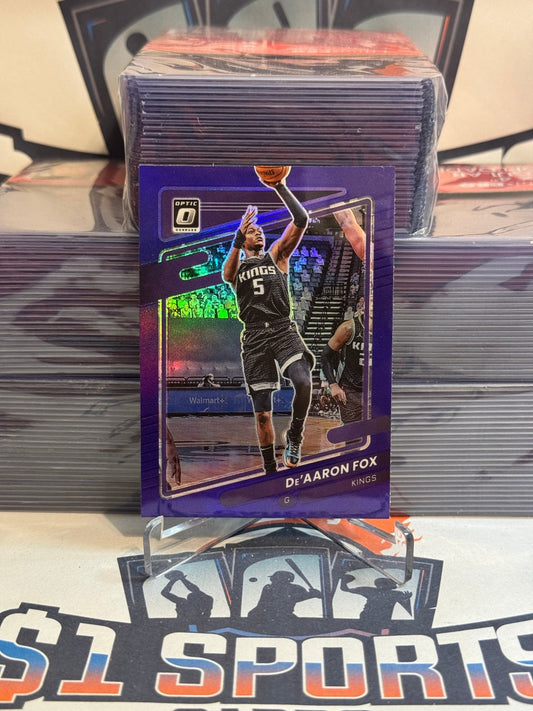 2021 Donruss Optic (Purple Prizm) De'Aaron Fox #85
